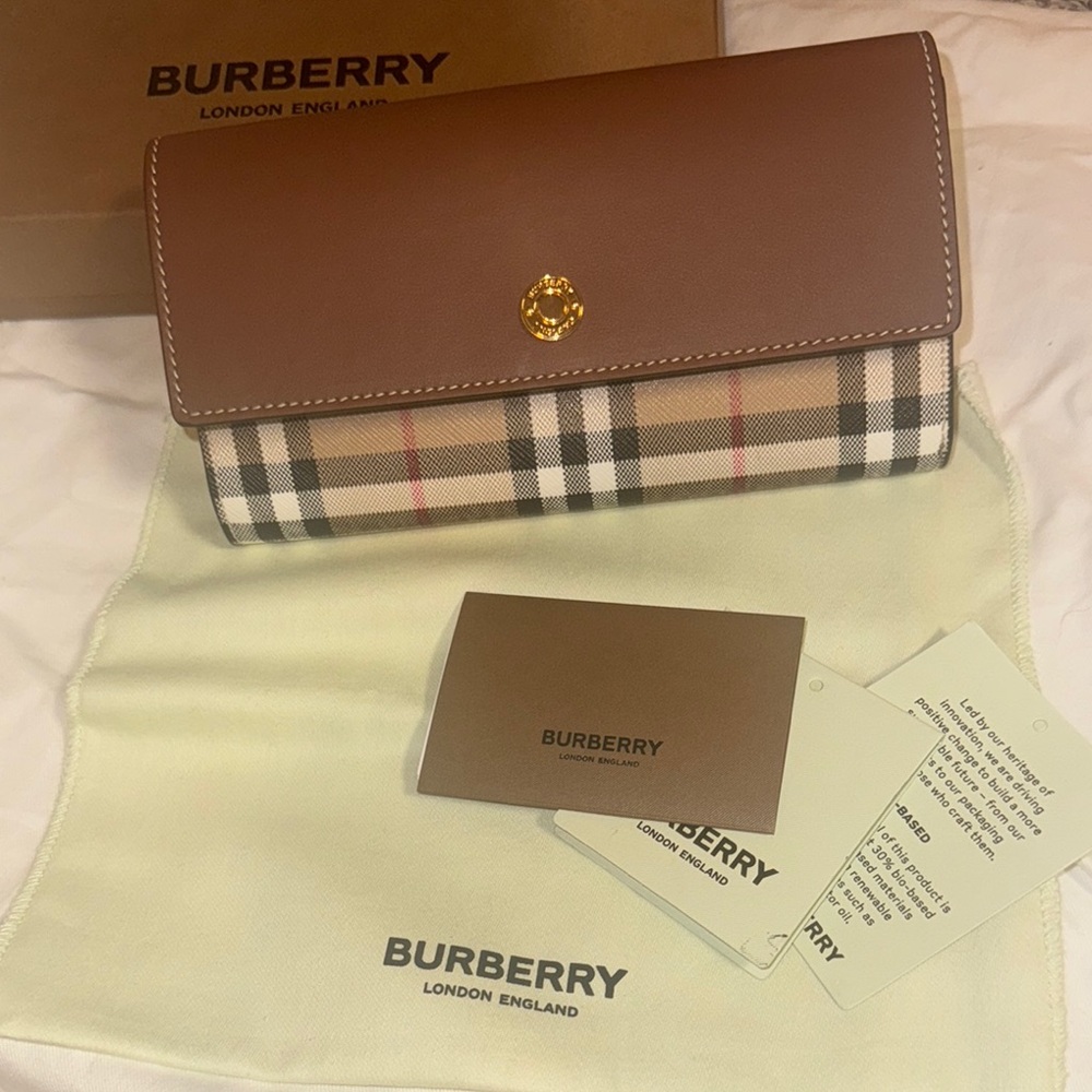 Burberry Brown Plaid Wallet